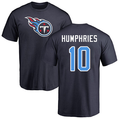 Tennessee Titans Men Navy Blue Adam Humphries Name and Number Logo NFL Football #10 T Shirt
